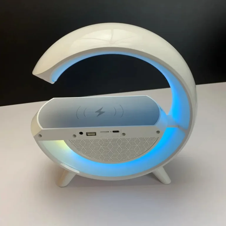 Wireless charging LED light Bluetooth speaker with clock